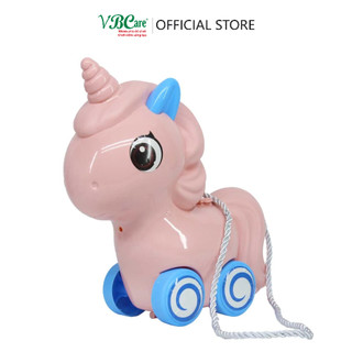 Đồ chơi dạng hộp giấy có túi đeo cute thú kéo dây có bánh xe, hộp đựng đồ chơi VBCare