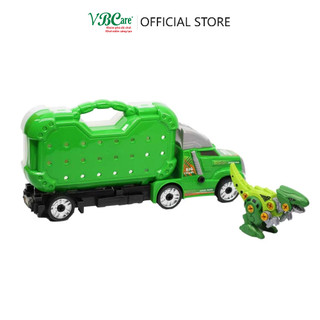 Đồ chơi xe tải lắp ghép kèm khủng long