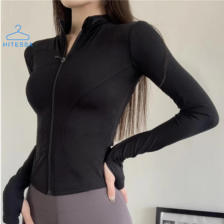 Áo Khoác Thể Thao Nữ Ôm Body Dài Tay Co Dãn, Thoáng Khí Và Chống Thấm Mồ Hôi | BigBuy360 - bigbuy360.vn