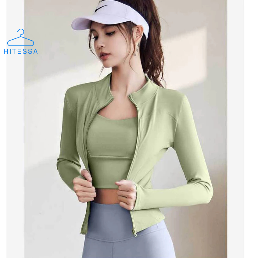 Áo Khoác Thể Thao Nữ Ôm Body Dài Tay Co Dãn, Thoáng Khí Và Chống Thấm Mồ Hôi | BigBuy360 - bigbuy360.vn