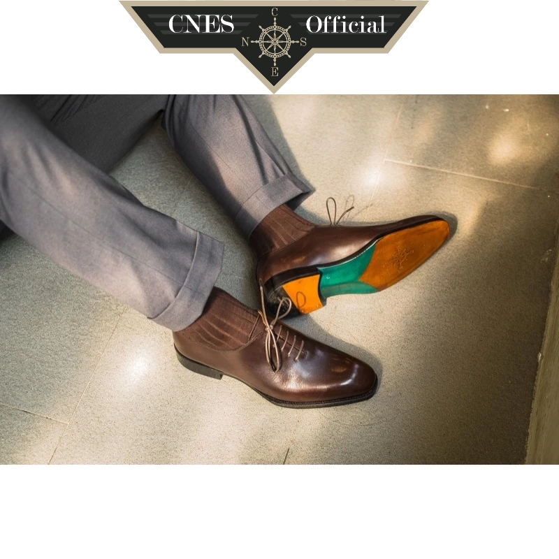 Giày Da Nam Oxford Chất Liệu Da Bê Nhập Khâủ Thương Hiệu CNES (CNS 238)