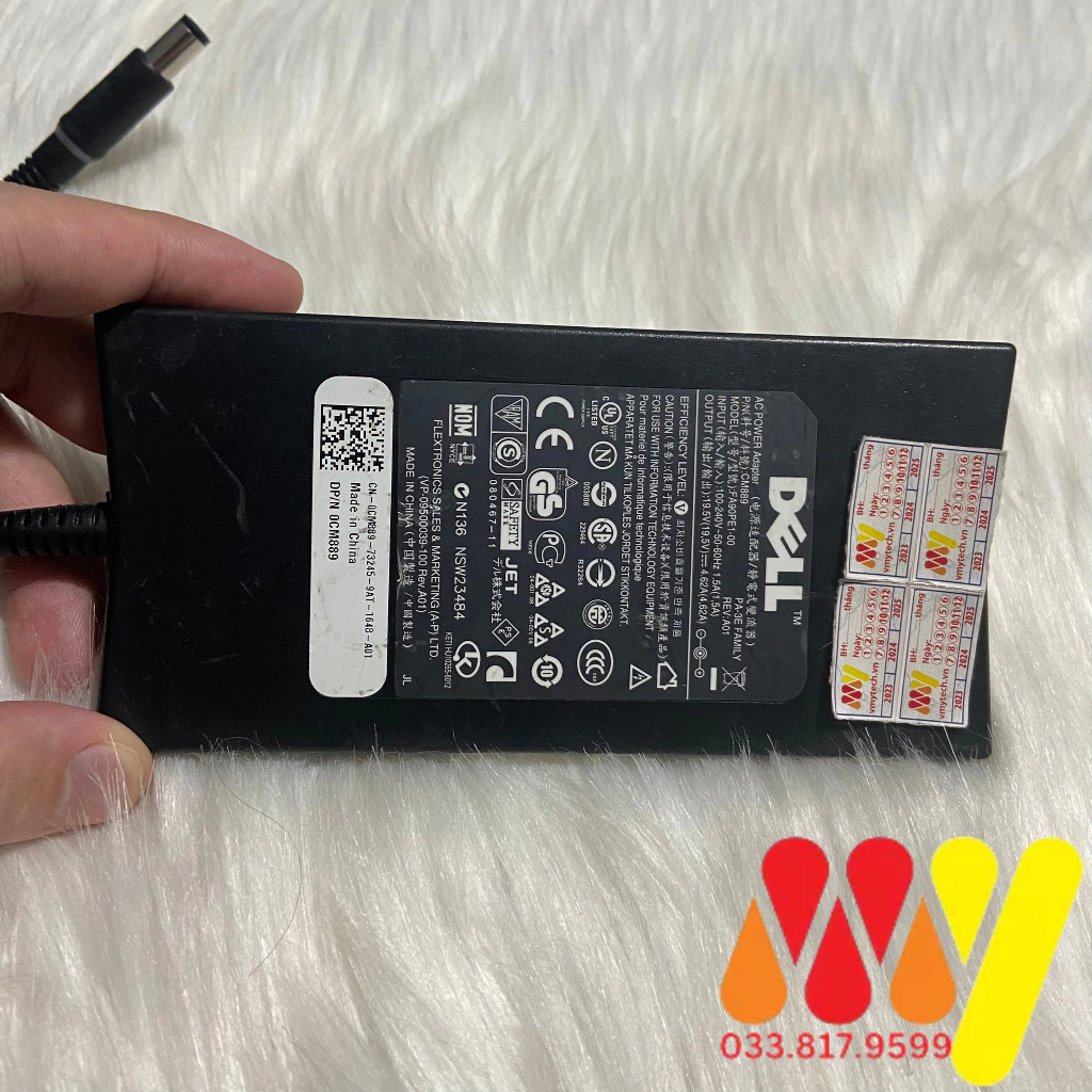 Sạc laptop Dell 19.5V 4.62A Chân Kim To - 3542 3543 3521 3757 7537 5447 5448 5547 5548 Adapter KÈm dây nguồn