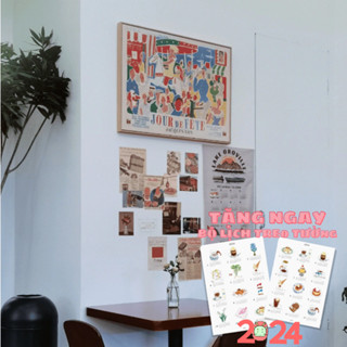 Tranh treo tường Little Rooms phụ kiện decor poster ảnh vintage trang trí tết phòng bàn học quán cafe tranh vải canvas