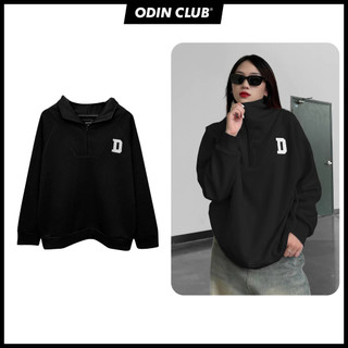 Áo sweater Zip Collar ODIN CLUB, Áo nỉ bông dài tay phối khóa zip nam nữ unisex, Local Brand ODIN CLUB