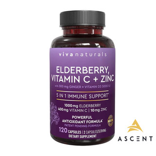Elderberry tốt ƞhất thế giới ''Viva Naturals'' : Tăng cường hệ miễn dịch 5 in 1