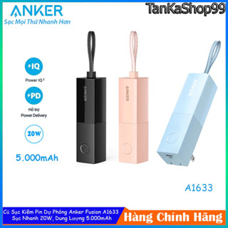 Củ Sạc Kiêm Pin Dự Phòng Thỏi Son Anker A1633 5.000mAh, 1 Cổng Type C Sạc Nhanh 20W