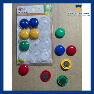 SET 3 Vỉ Nam Châm Dính Bảng Size 20mm (Vỉ 12 Cái)