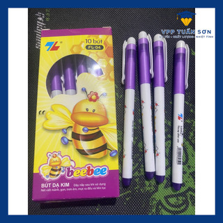 Hộp 10 bút dạ kim fl-04 beebee tím nét 0.3mm