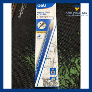 Hộp 12 bút chì deli uspire có tẩy - ms: c001 - 2b