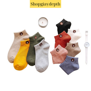 [Deal 1k] Tất họa tiết Gấu chất liệu cotton cao cấp thấm hút mồ hôi tốt, chống bai giãn độ bền cao