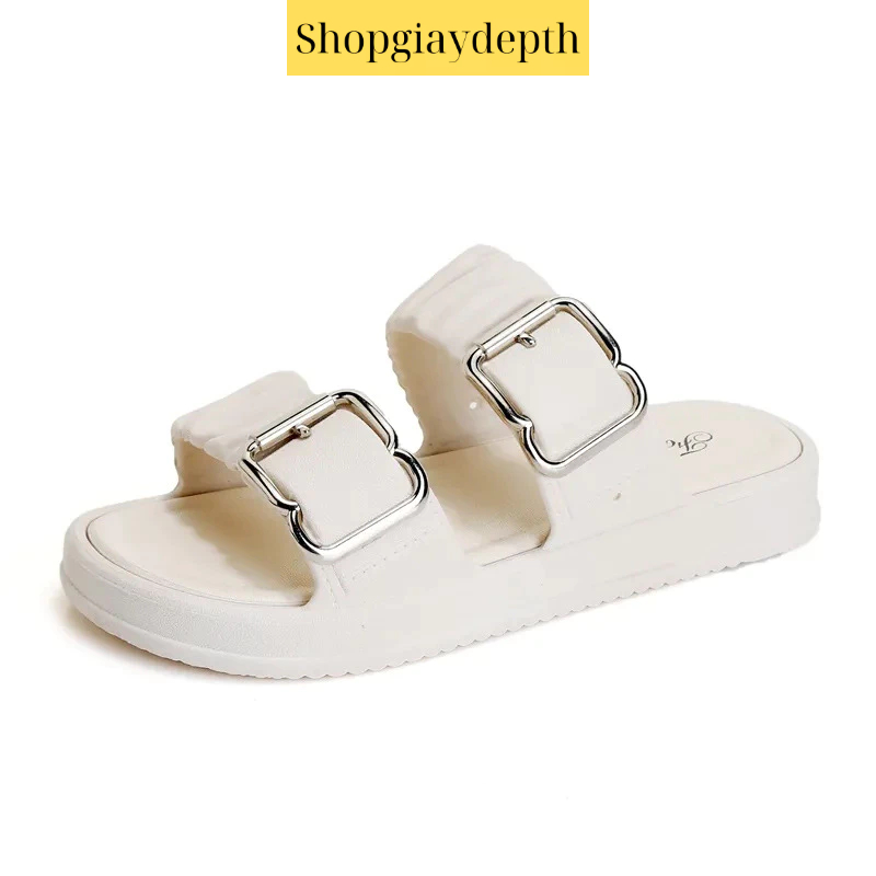 Dép quai ngang nữ 2 khoá chốt thời trang ulzzang Hàn Quốc đi siêu êm siêu nhẹ chống trơn trượt tốt TH-72