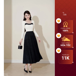 Chân váy xoè tầng cạp chun nhăn tiinstore gc23068