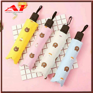 Ô Dù Đi Mưa, Đi Nắng Gấp Gọn Hình Gấu Dễ Thương. Dù gấu brown