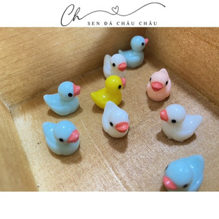 (Phụ Kiện) 10 Bé Vịt Con Mini Đủ Màu - Trang Trí Tiểu Cảnh