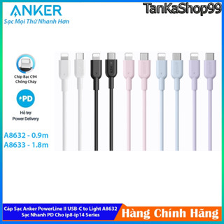 Cáp Sạc Anker Line II USB C to L A8632 A8633 Sạc Nhanh PD cho ip8 - ip14 Series