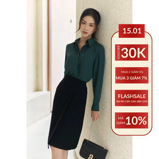 Áo sơ mi lụa nữ cao cấp gillee tay dài thanh lịch fas222