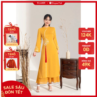 Áo Dài Cách Tân VIEN TRAN Liền Đầm V61A20Q040