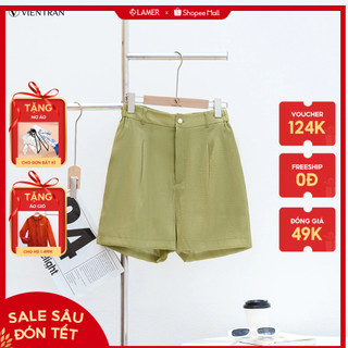 Quần Shorts VIENNE TRAN Ly Xếp Túi Dọc V64S23H007
