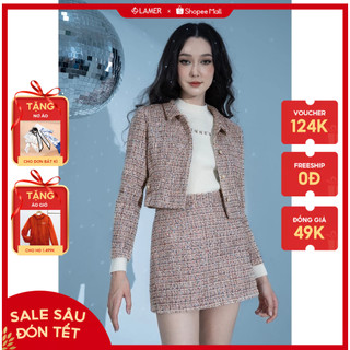 Chân váy dạ tweed vien tran dáng a v62r22t035