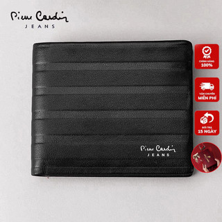 Ví da nam cao cấp bóp da nam hàng hiệu pierre cardin vipv118 da bò, ví ngang hộp gỗ làm quà tặng, biếu