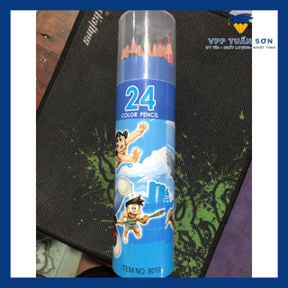 Ống bút chì gỗ 24 màu