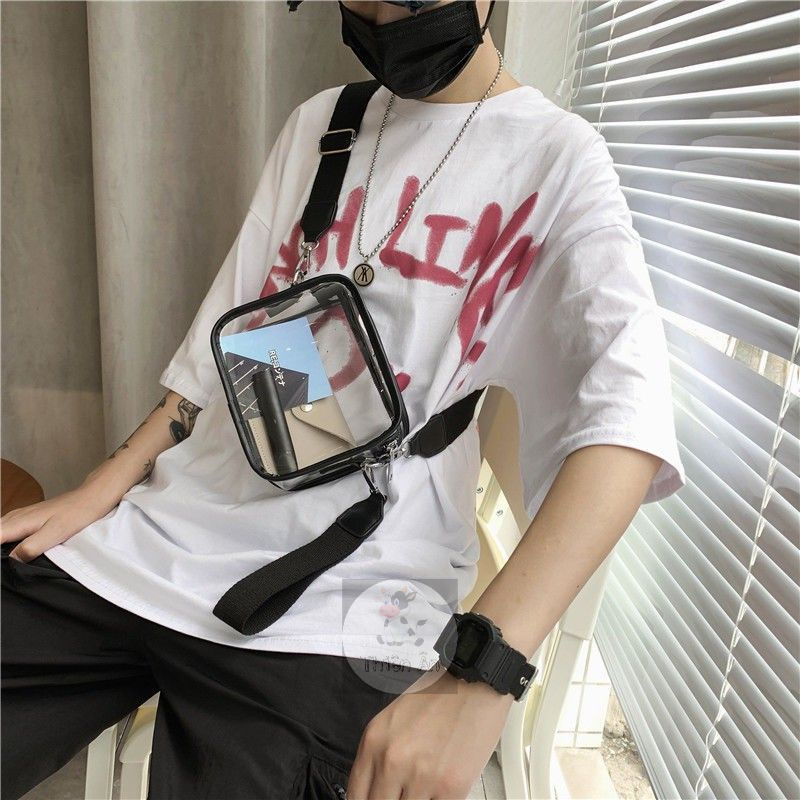 Túi đeo chéo trong suốt phong cách hip hop thời trang ulzzang cao cấp TA037