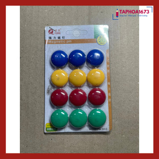 Nam Châm Dính Bảng Sắc Màu 20mm (Vỉ 12 Cái)
