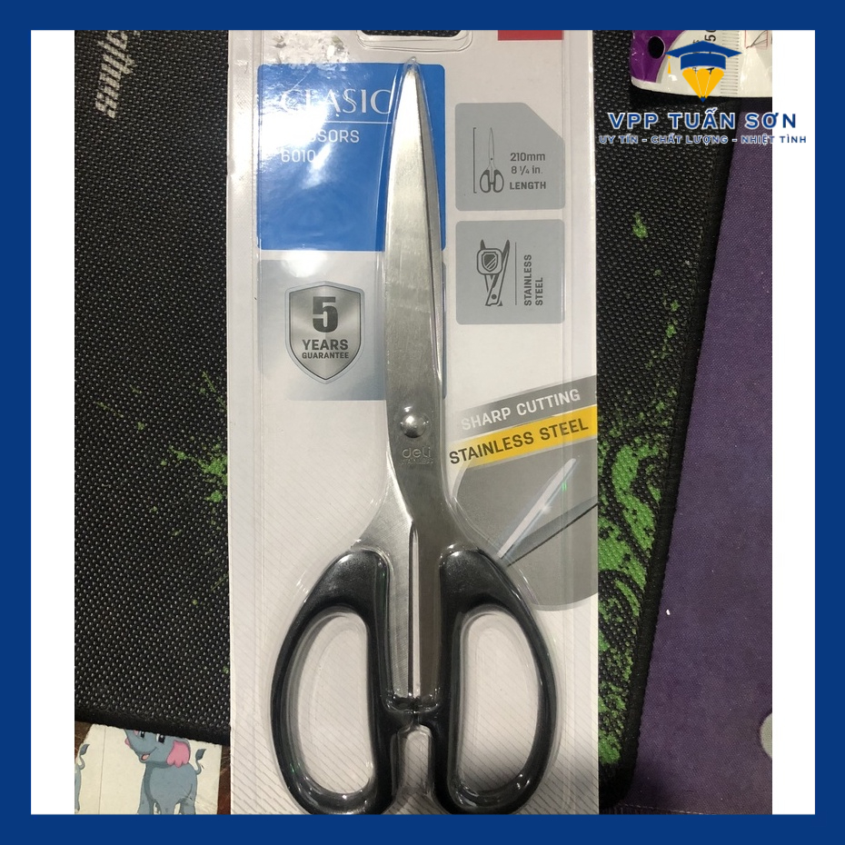 Kéo Cắt Giấy Deli 6010 Clasic