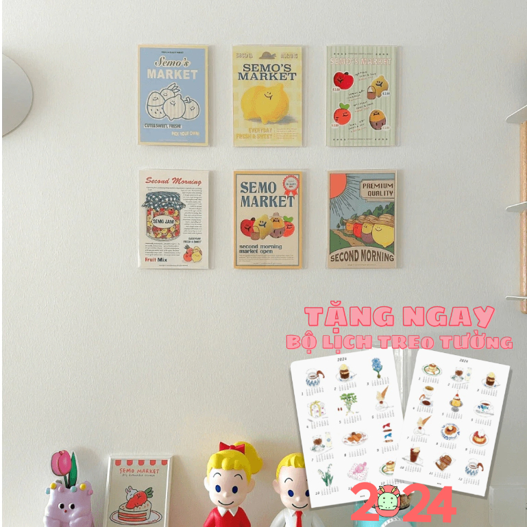 Poster dán tường SecondMorning ảnh trang trí postcard dán tường bàn học phòng ngủ phụ kiện decor hàn quốc