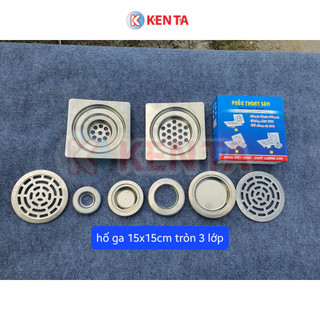 Hố ga 15x15cm ( lược rác) tròn inox 201 hàng chất lượng cao 3 lớp chống hôi