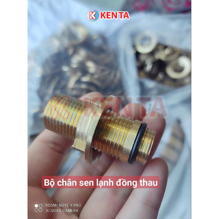 Bộ ốc thau chân vòi chén lạnh, vòi lavabo lạnh, vòi hồ ren 21 đồng thau