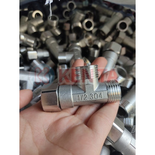 Tê cầu, T chia  nước bồn cầu ren 21 chất liệu thau- inox-nhựa