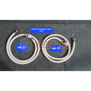 Dây Cấp Nước Máy Giặt 1M5 2 Đầu Ren Lắp Đặt Tiện Lợi Dễ Dàng Ren Đầu Vào 21 Và Ren 27