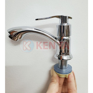Vòi Rửa Mặt Vòi Nước Lavabo Ren 21 Một Đường Nước Lạnh Sáng Bóng Phù Hợp Với Dây Cấp Nước Trên Thị Trường La Cong Cổ Cao