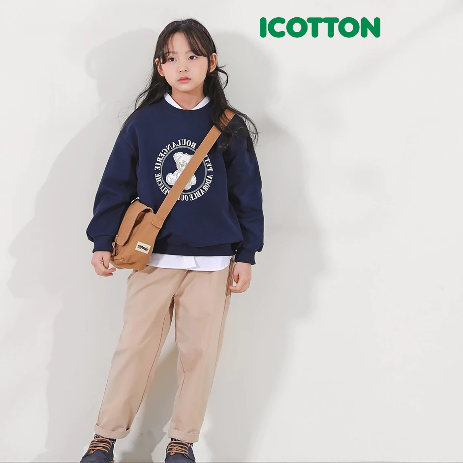 Áo nỉ trẻ em Icotton dài tay bé trai bé gái dáng rộng in hình BT235