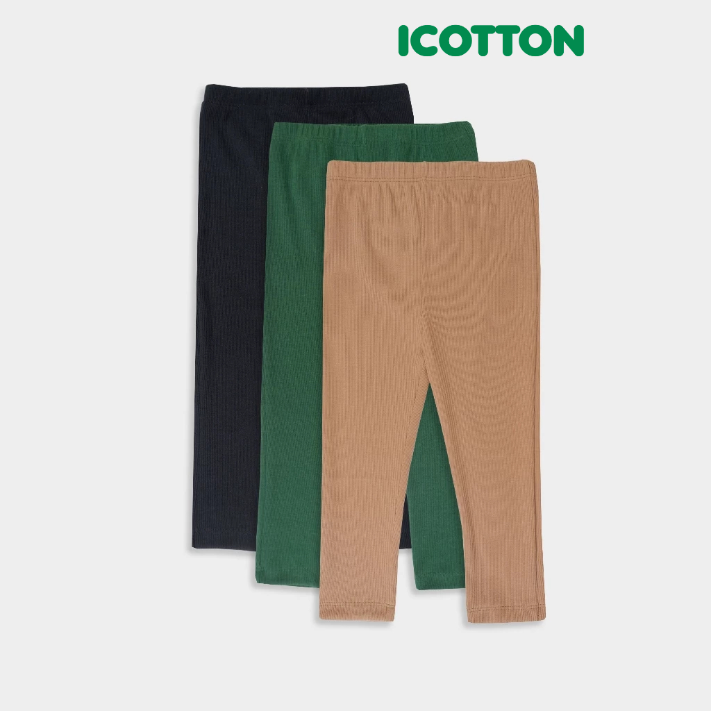 Quần legging bé gái Icotton thun gân co giãn BG150