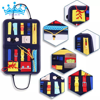 Bảng bận rộn thực hành kỹ năng đóng mở khóa bằng vải dạ - Busy board