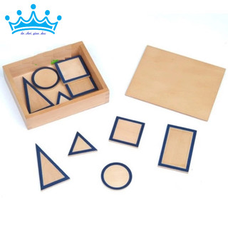 Đế khối hình học Montessori - Geometric solids bases with box