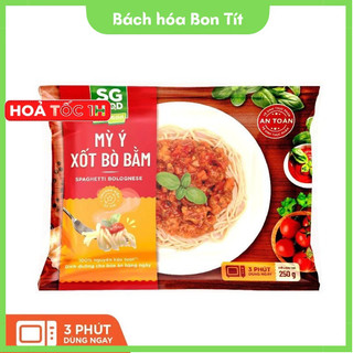 Mỳ ý sốt bò bằm sg food 250g, mì spaghetti ăn liền