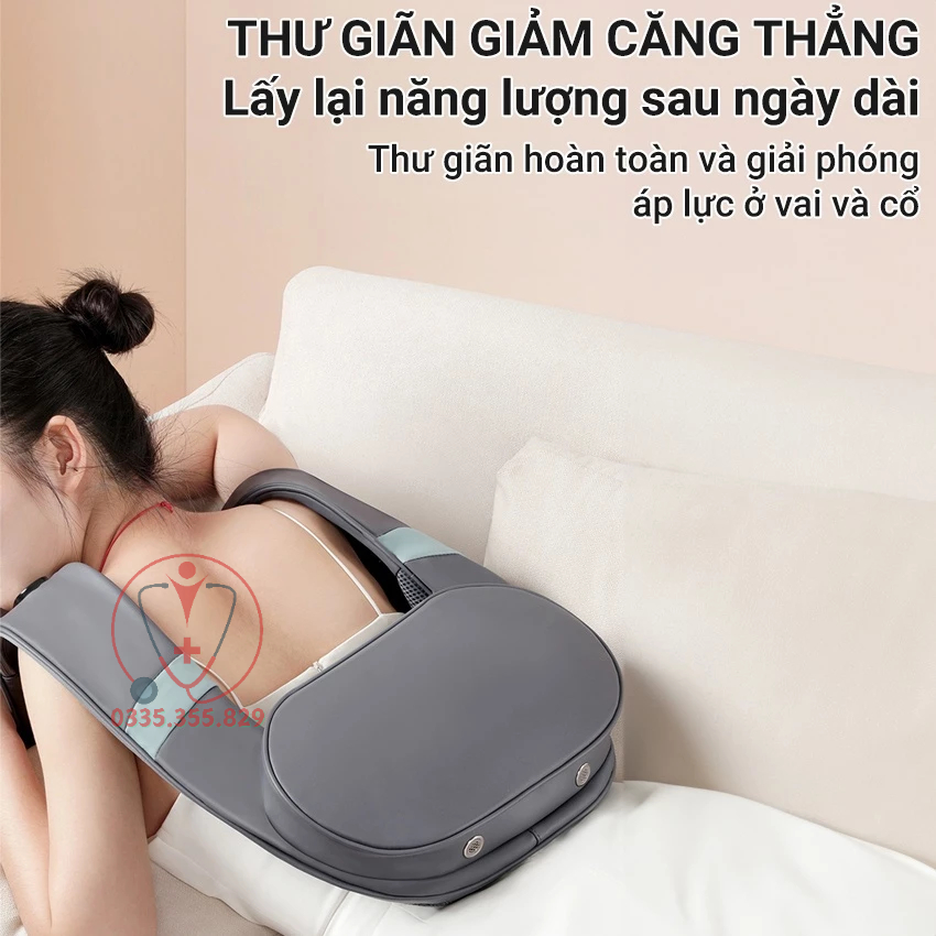 Máy massage cổ vai gáy, máy đấm lưng giúp giảm đau, thư giãn, lưu thông khí huyết BR-P6