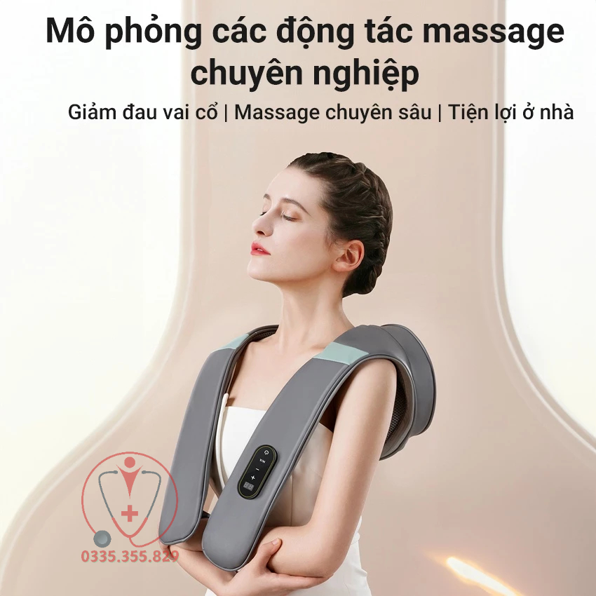 Máy massage cổ vai gáy, máy đấm lưng giúp giảm đau, thư giãn, lưu thông khí huyết BR-P6