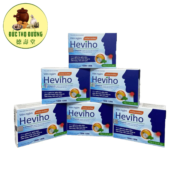 Viên Ngậm Heviho – Hỗ Trợ Giảm Đau Rát Họng (Hộp 18 Viên)