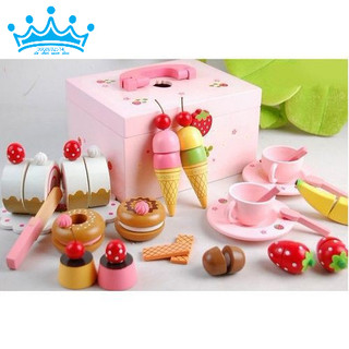 Đồ chơi gỗ tiệc trà bánh kem - Tiệc trà dâu tây