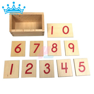 Hộp thẻ số màu đỏ Montessori (sử dụng kết hợp với bộ gậy số) - Printed Numerals with Box