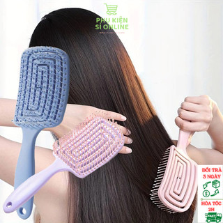 Lược Chải Tóc Massage Da Đầu Gỡ Rối Xoăn Ướt Có Lỗ Thông Hơi Để Sấy Khô, Tạo Kiểu Sử Dụng Cho Cả Nam Và Nữ Chuyên Dụng