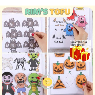 Bộ học liệu Montessori chủ đề Halloween - học liệu bóc dán cho bé