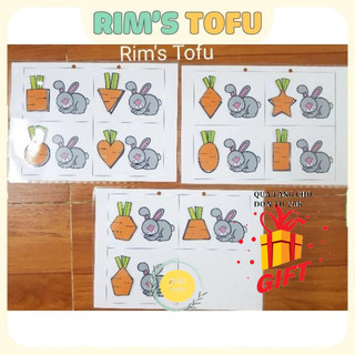 [SALE] HỌC LIỆU CHO BÉ: HỌC HÌNH KHỐI - Thỏ con và cà rốt  - Đồ chơi giáo dục sớm Montessori