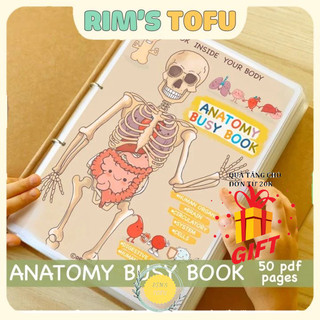 Bộ học liệu bóc dán montessori Khám phá giải phẫu cơ thể Anatomy Busy Book