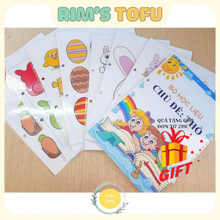 Bộ học liệu bóc dán Montessori cho bé chủ đề con thỏ cho bé 2-3 tuổi  - Đồ chơi giáo dục sớm Montessori