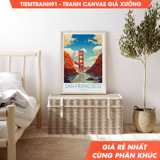 Tranh treo tường, San Francisco California Wall Art, San Francisco Travel Poster, California Wall Art.